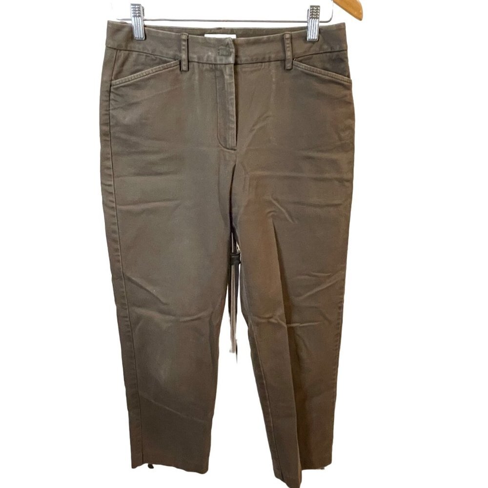 Talbots Brown Chino Style Flat Front Pants Sz 6P